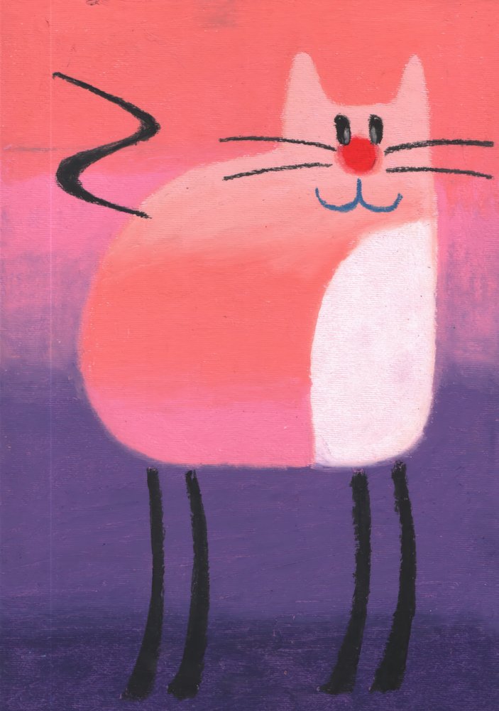 Happy Pink Cat by Kulik