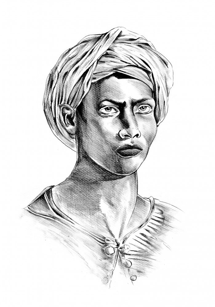 Intense Turban Portrait by Kulik