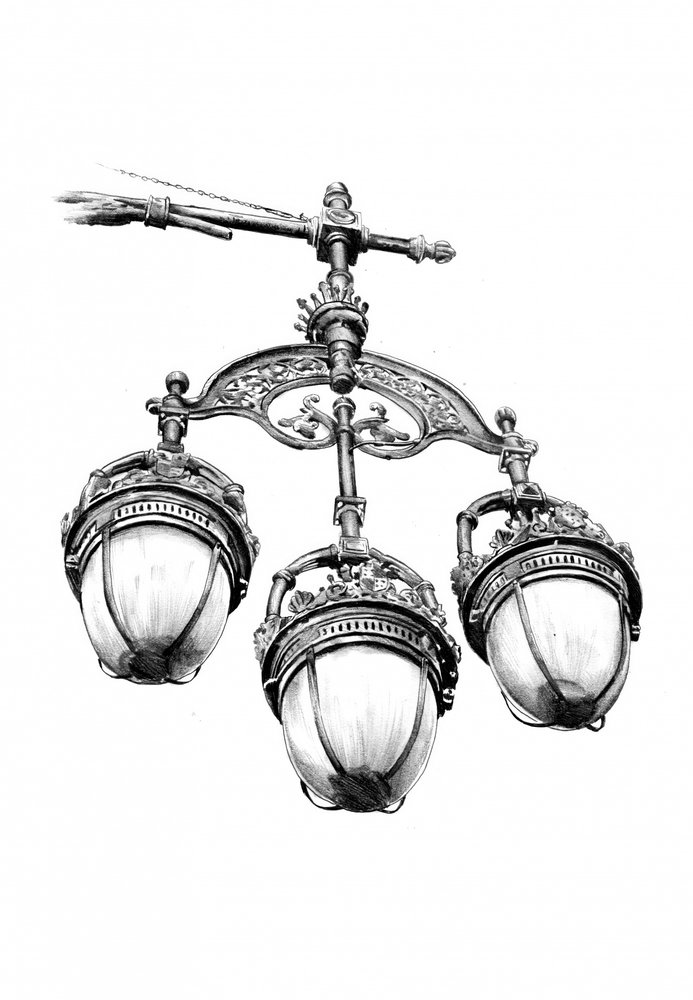 Ornate Vintage Street Lamp by Kulik