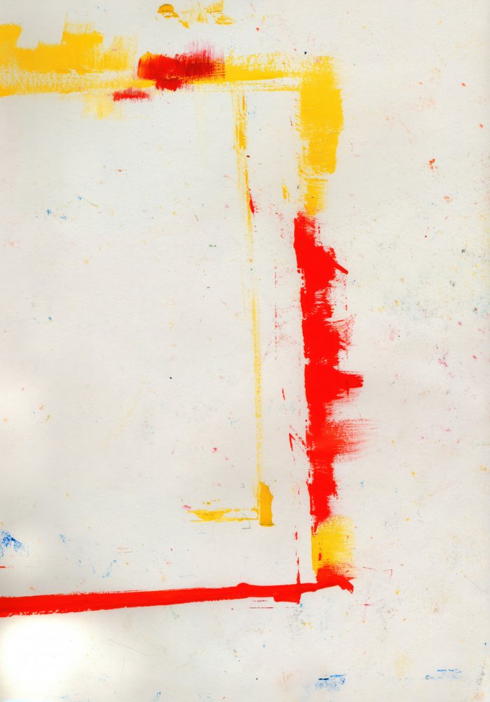 Red Yellow Abstract Strokes by Kulik