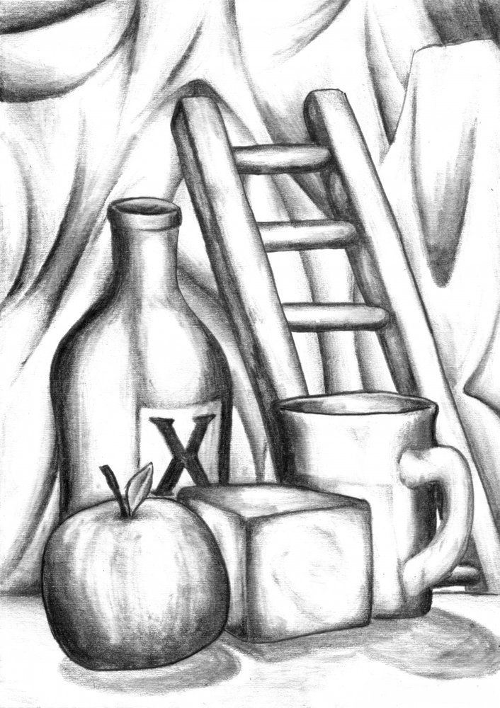 Rustic Still Life Drawing by Kulik