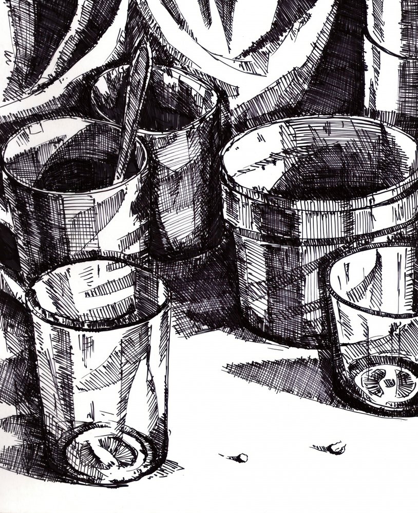 Still Life with Glasses by Kulik