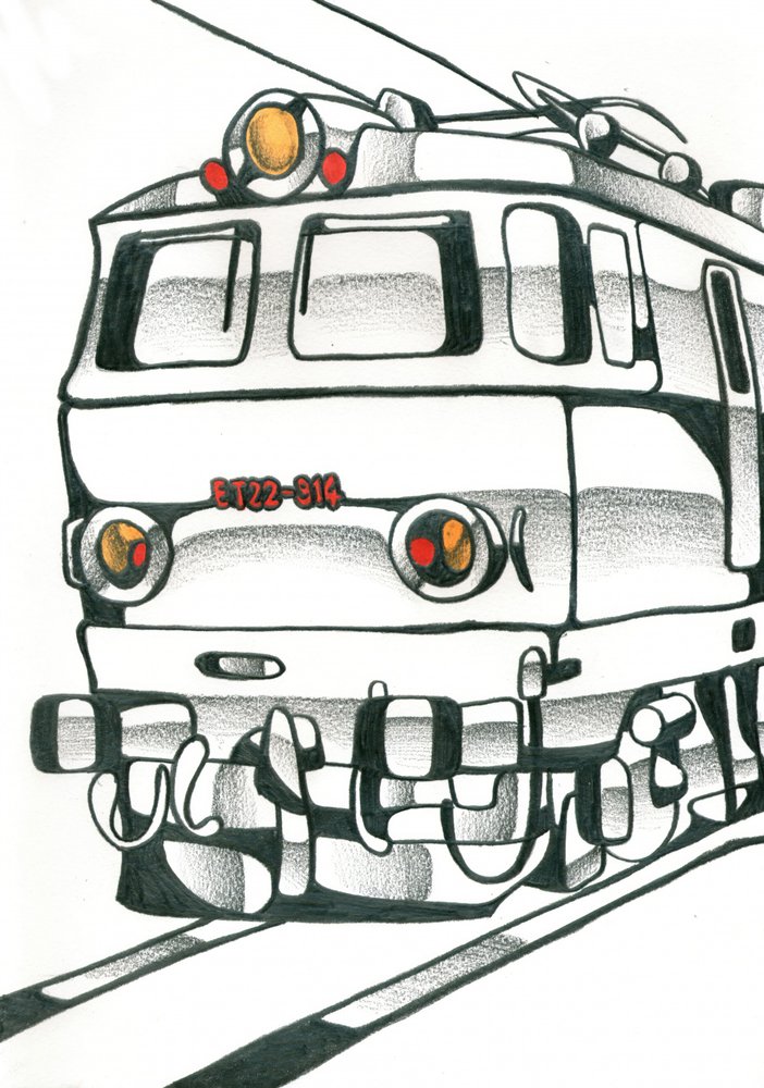 Stylized Electric Train by Kulik