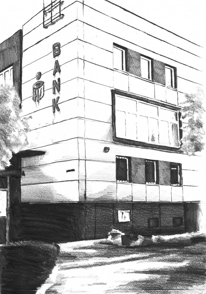 Urban Bank Building Sketch by Kulik