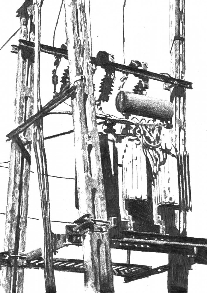 Urban Power Lines Sketch by Kulik