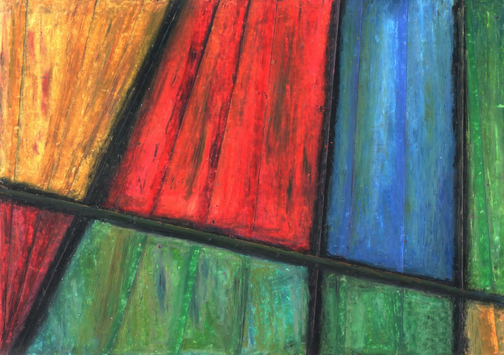 Vibrant Geometric Stained Glass by Kulik