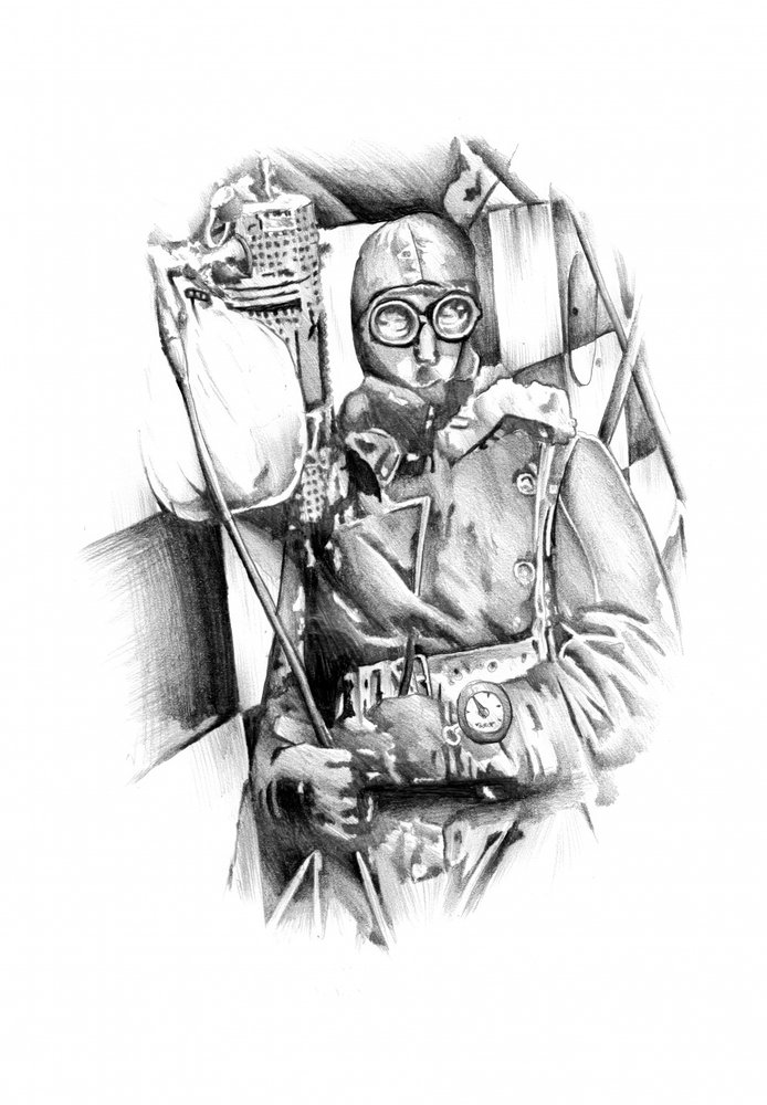 Vintage Aviator Portrait by Kulik