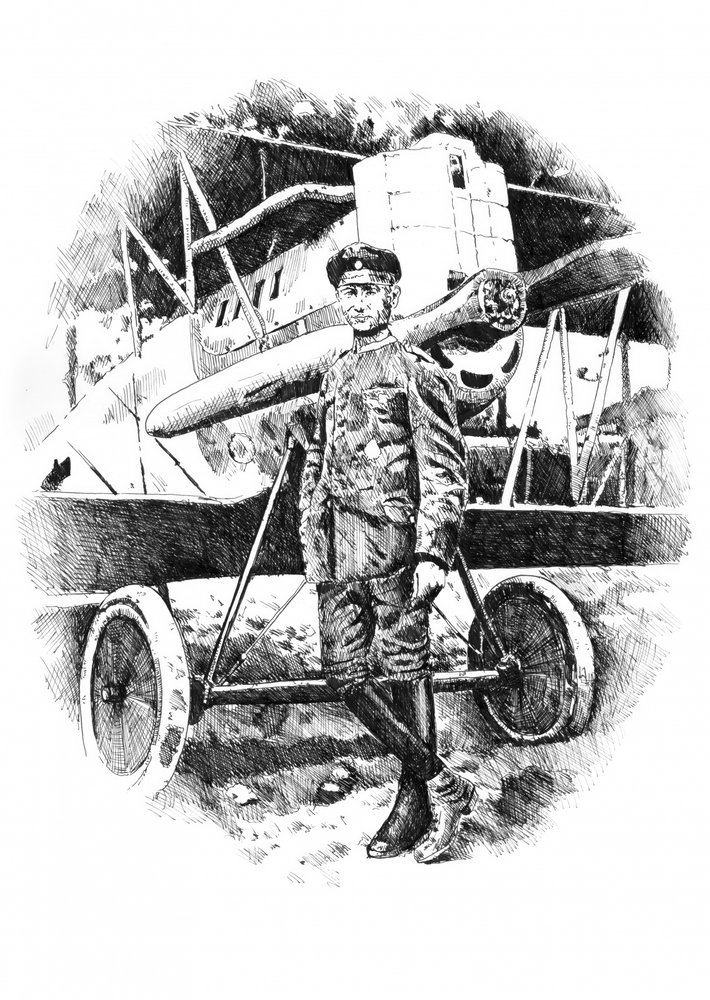 Vintage Pilot Biplane by Kulik