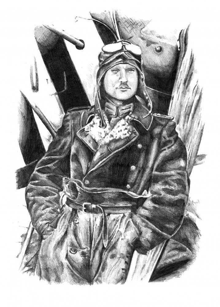 Vintage Pilot Portrait by Kulik