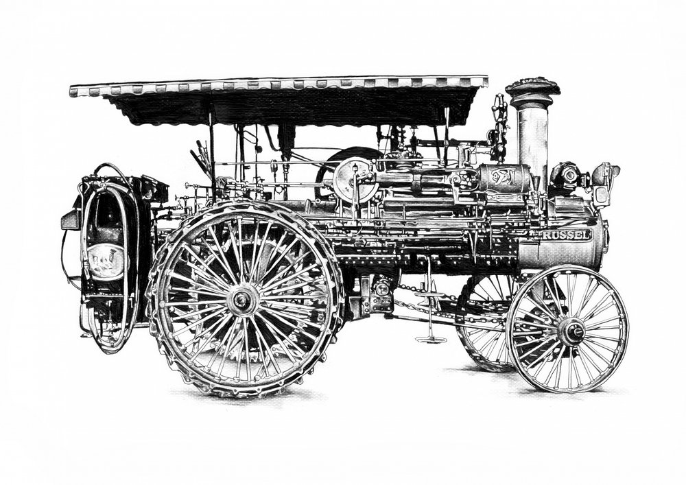 Vintage Steam Tractor by Kulik