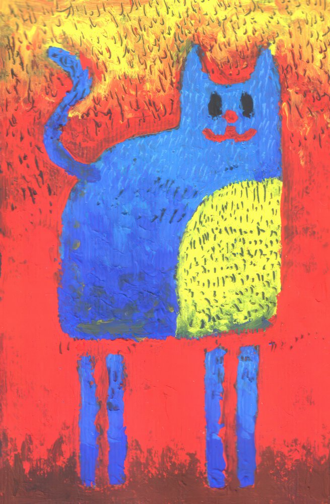 Whimsical Blue Cat by Kulik