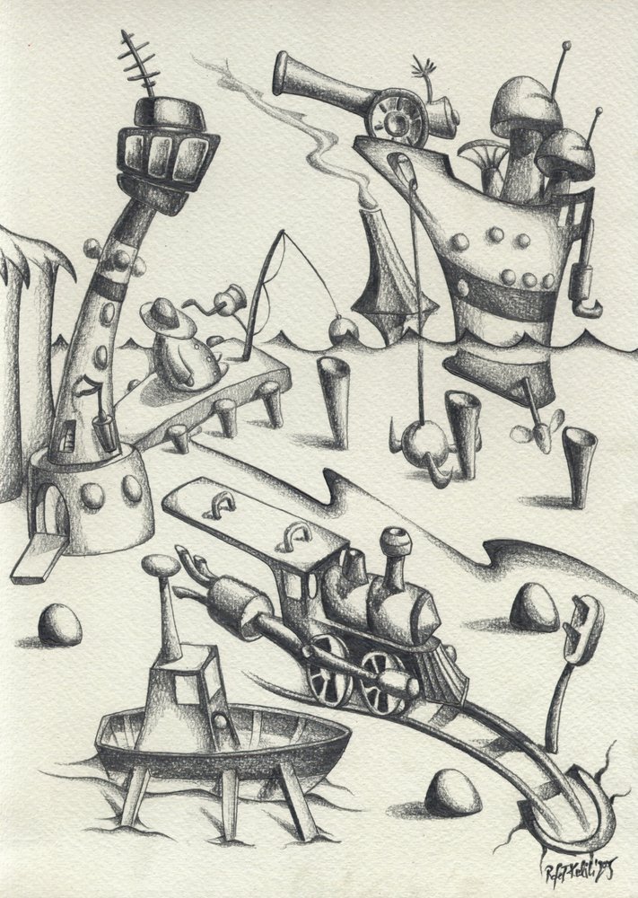 Whimsical Mechanical Dreamscape by Kulik