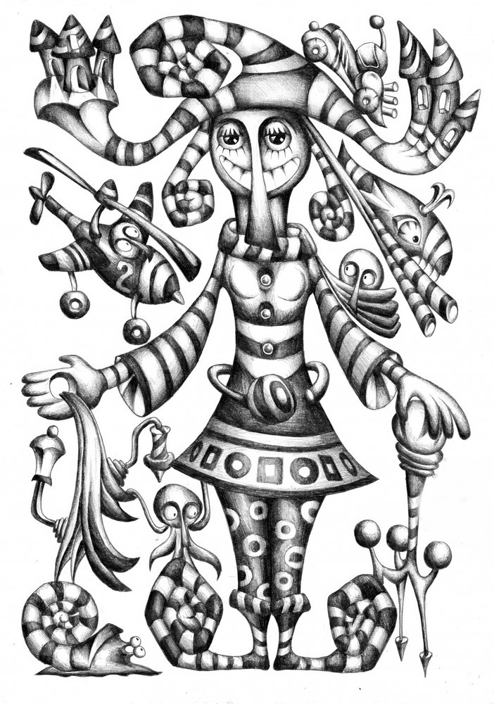 Whimsical Striped Character by Kulik