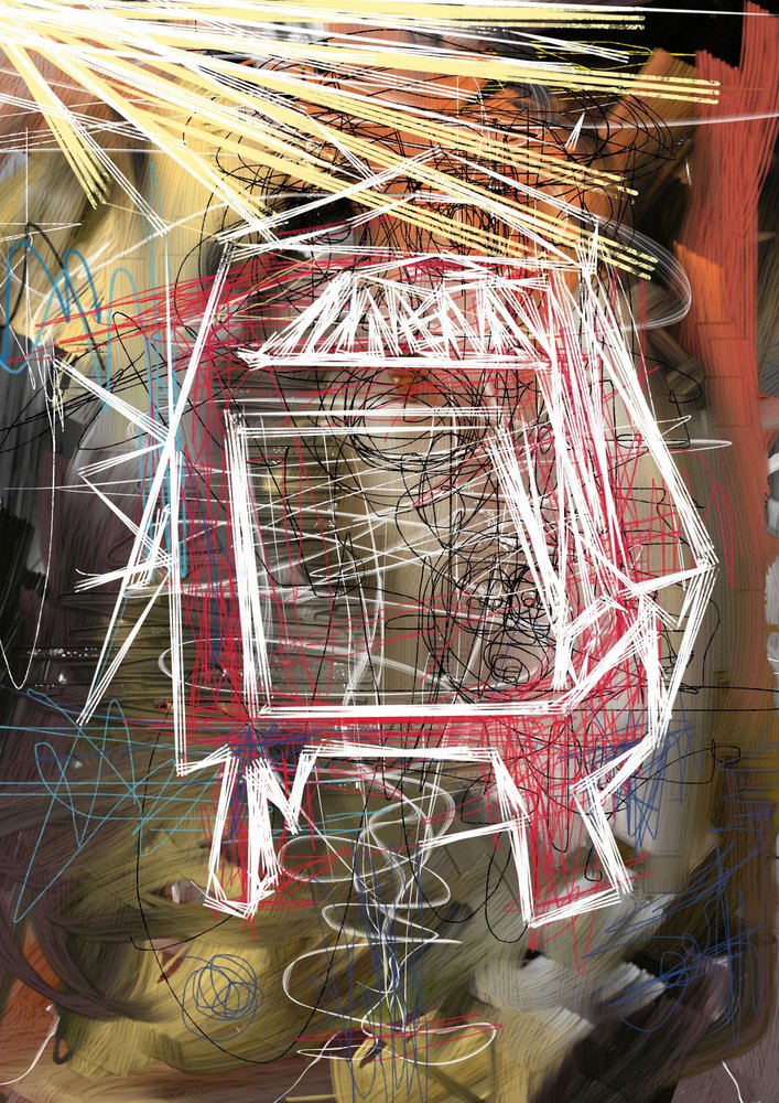 Energetic Geometric Abstract by Lembayung senja studio [Vintage Poster]