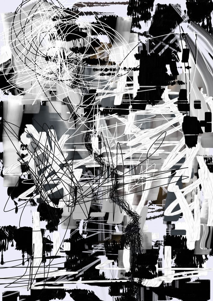 Urban Chaos Abstract by Lembayung senja studio [Vintage Poster]