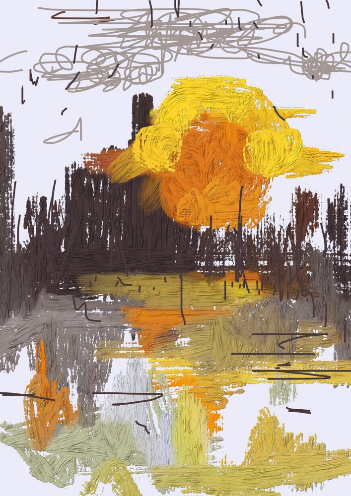 Urban Sunset Reflection by Lembayung senja studio [Vintage Poster]