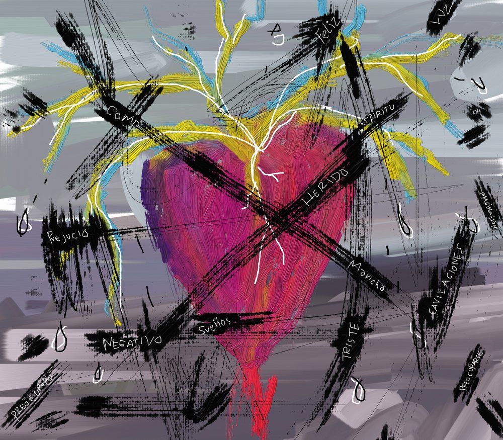 Wounded Heart Thoughts by Lembayung senja studio [Vintage Poster]
