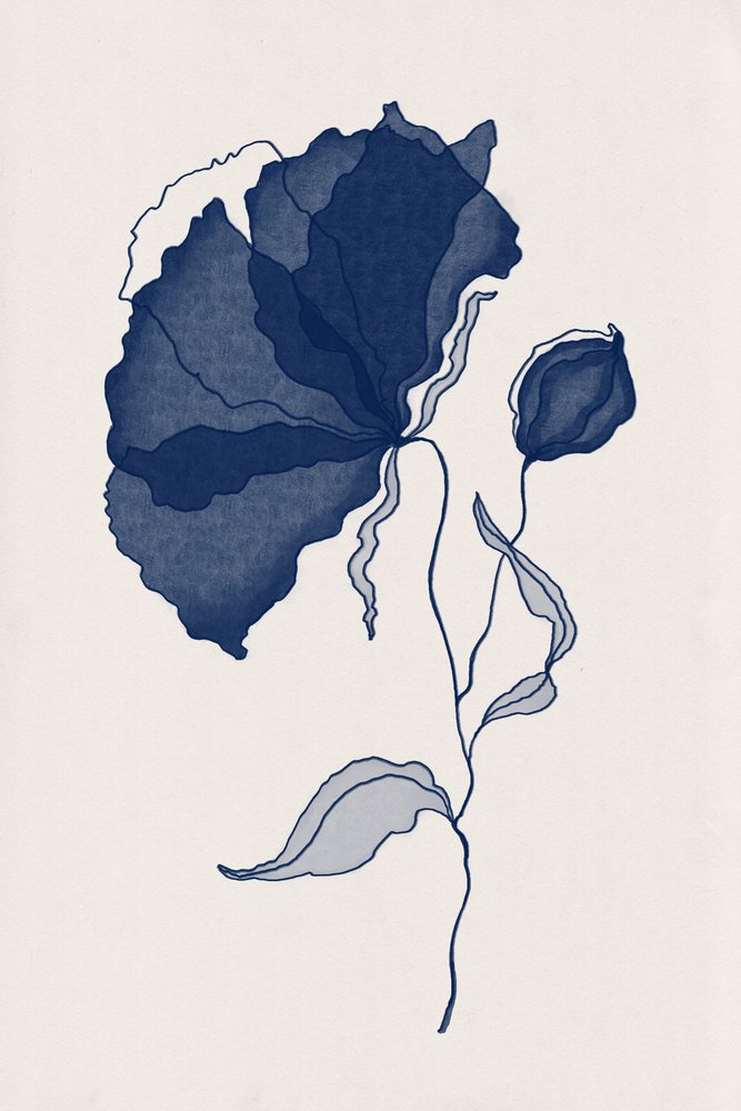 Abstract Indigo Bloom by Lena Refur