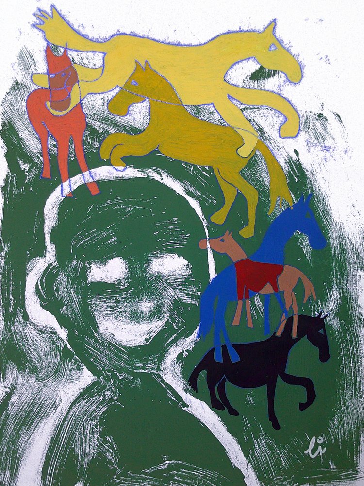 Smiling Face and Horses by Li Gessbo