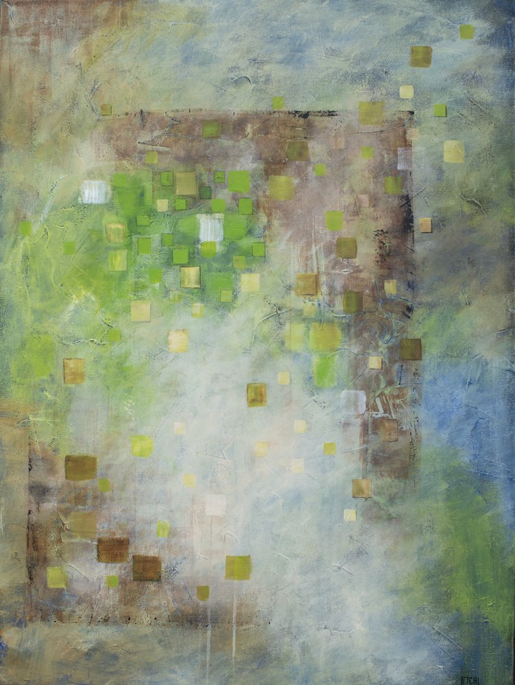 Earthy Green Squares by Lillian Christiansson
