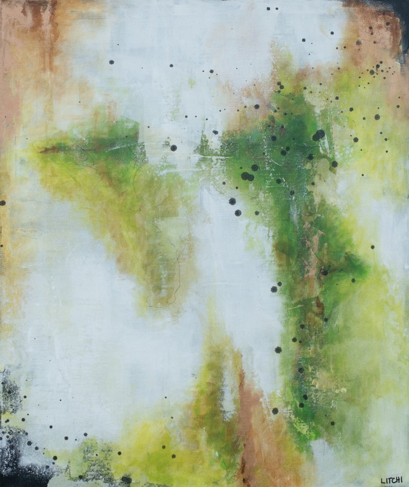Flowing Green Abstraction by Lillian Christiansson