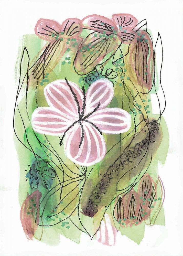 Abstract Pink Floral by Lori Ann Folz