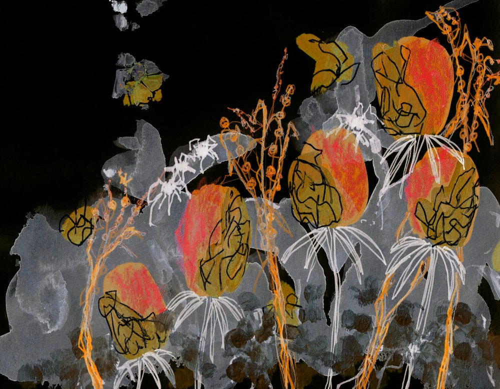 Dark Gold Blooms by Lori Ann Folz