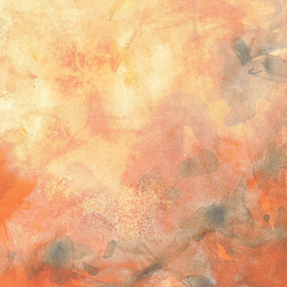 Golden Peach Watercolor Flow by Lori Ann Folz