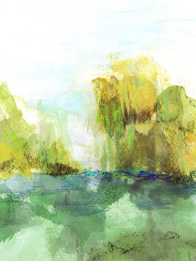 Green Abstract Reflections by Lori Ann Folz