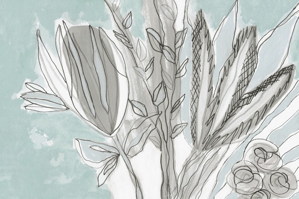 Soft Botanical Abstract by Lori Ann Folz