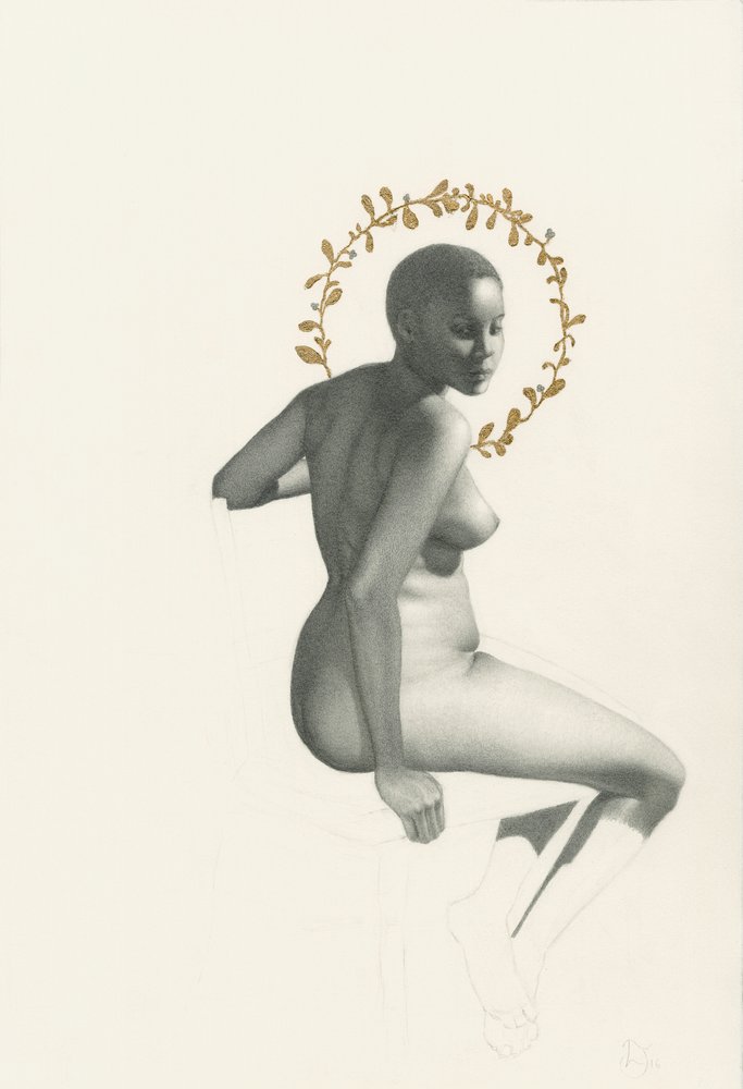 Graceful Seated Nude by Lourens Joubert
