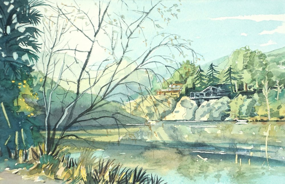 Serene Lakeside Reflections by Luisa Millicent
