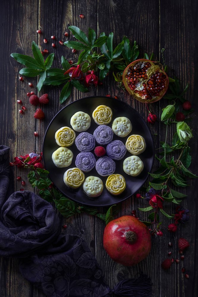 Autumn Mooncakes Pomegranates by Lydia Jacobs