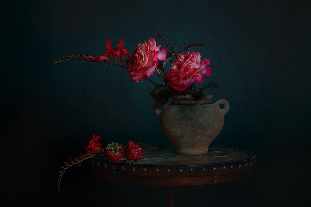 Dark Floral Still Life by Lydia Jacobs
