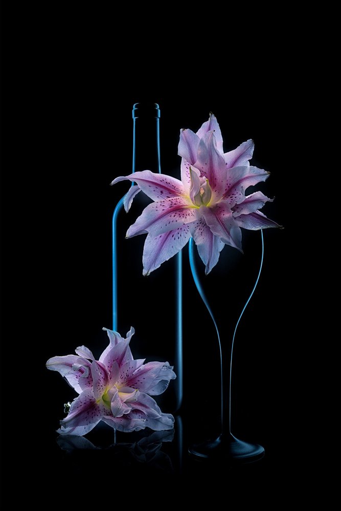 Luminous Lilies And Wine by Lydia Jacobs