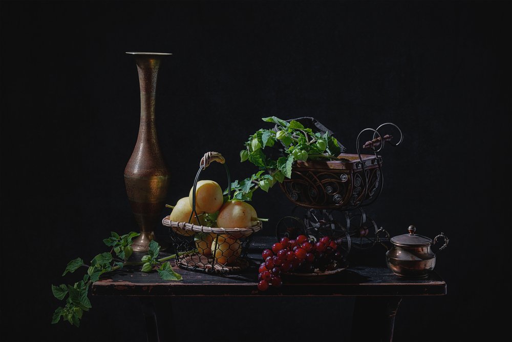 Moody Fruit Still Life by Lydia Jacobs