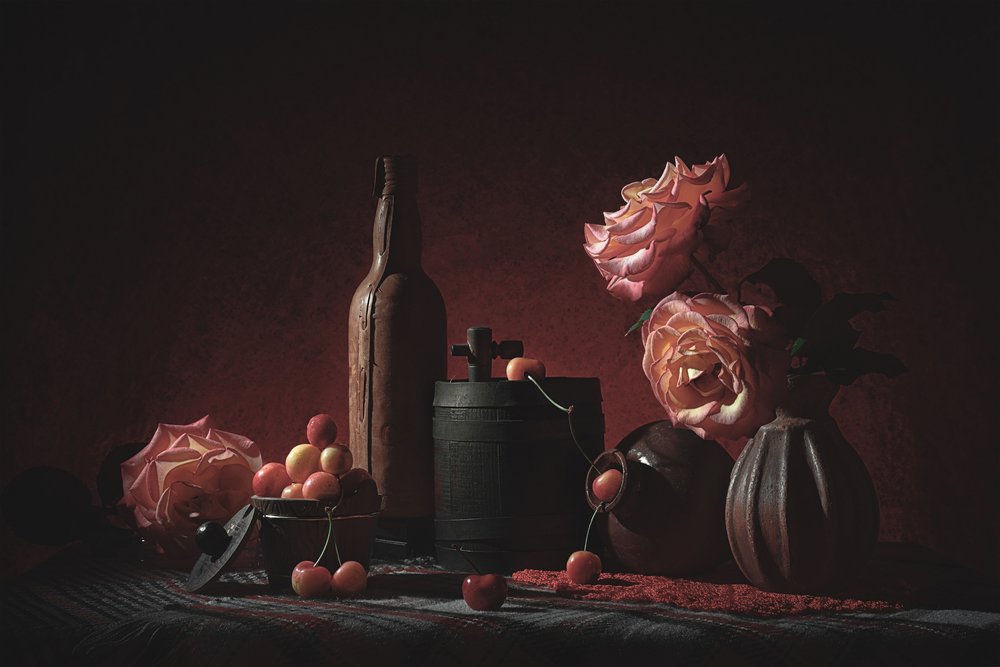 Moody Roses and Cherries by Lydia Jacobs