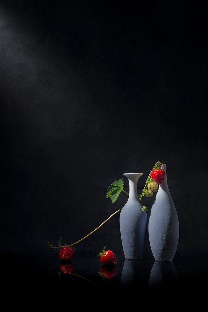 Moody Strawberry Vases by Lydia Jacobs
