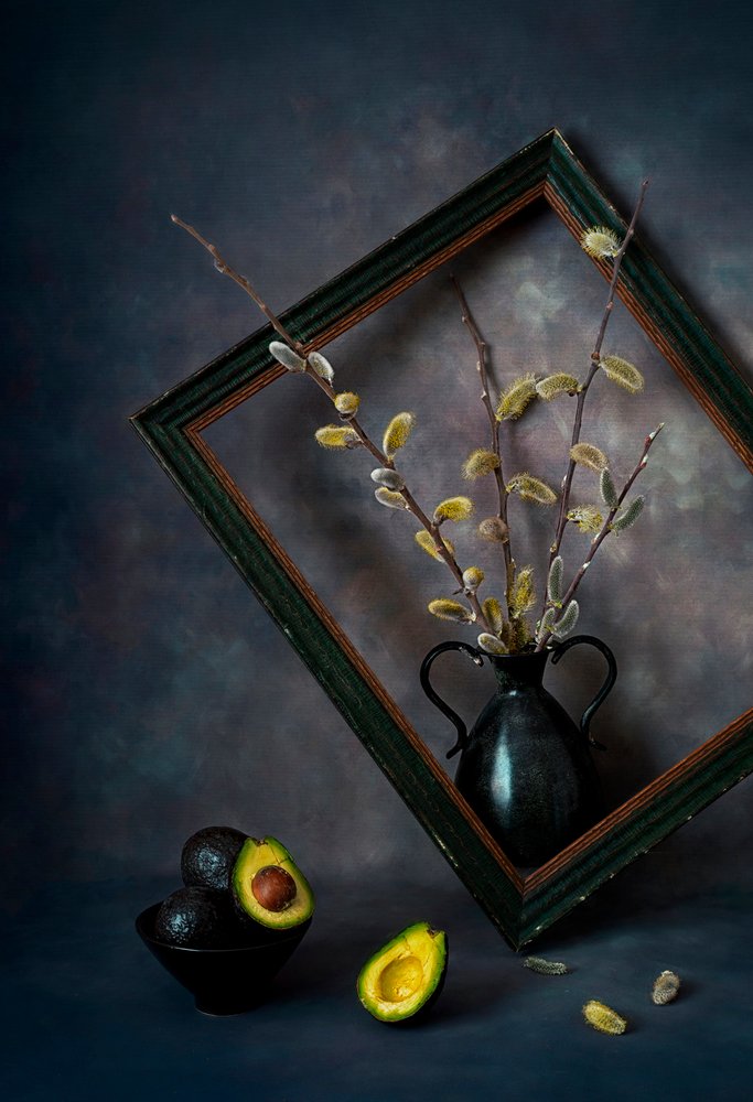 Pussy Willows and Avocado by Lydia Jacobs