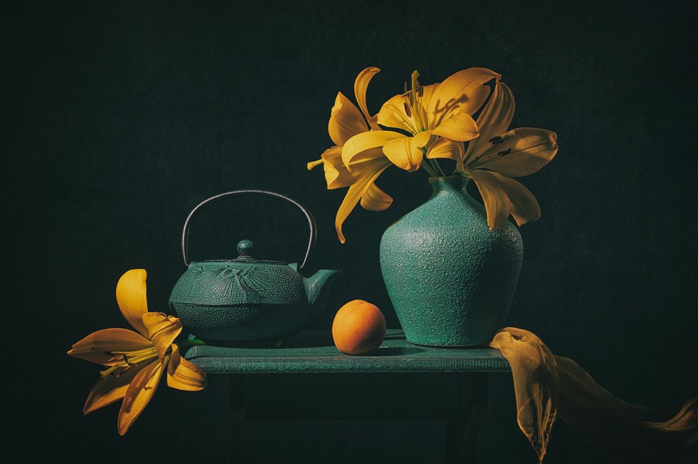 Yellow Lilies Still Life by Lydia Jacobs