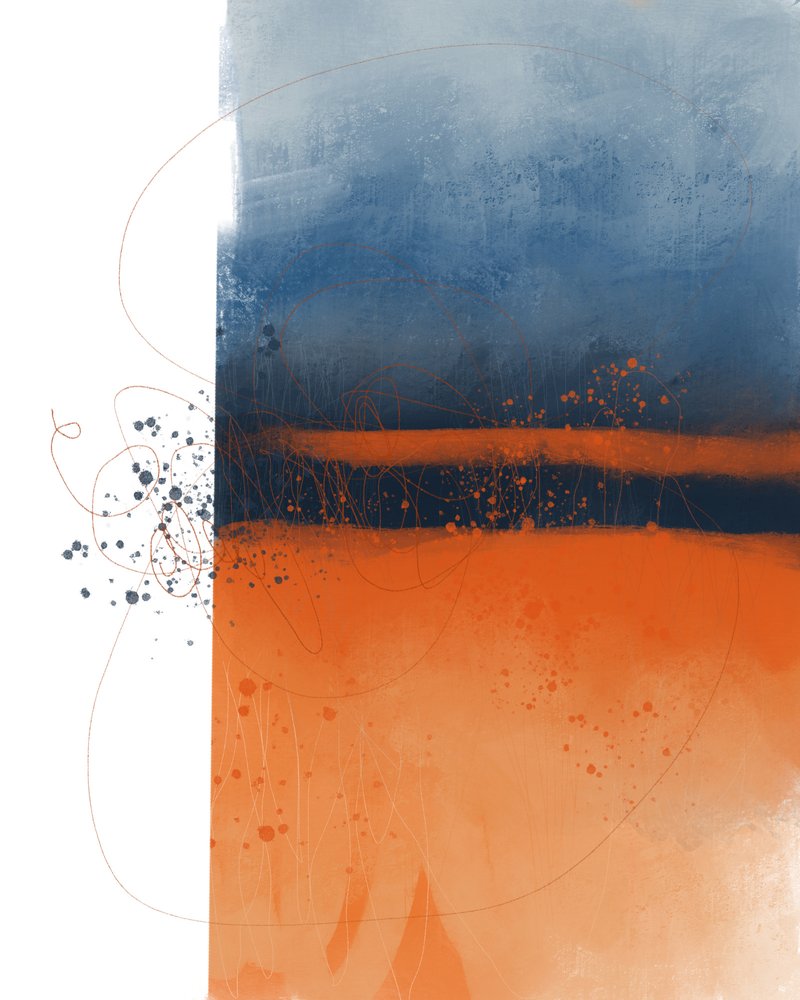Abstract Blue Orange by MANSI SAXENA