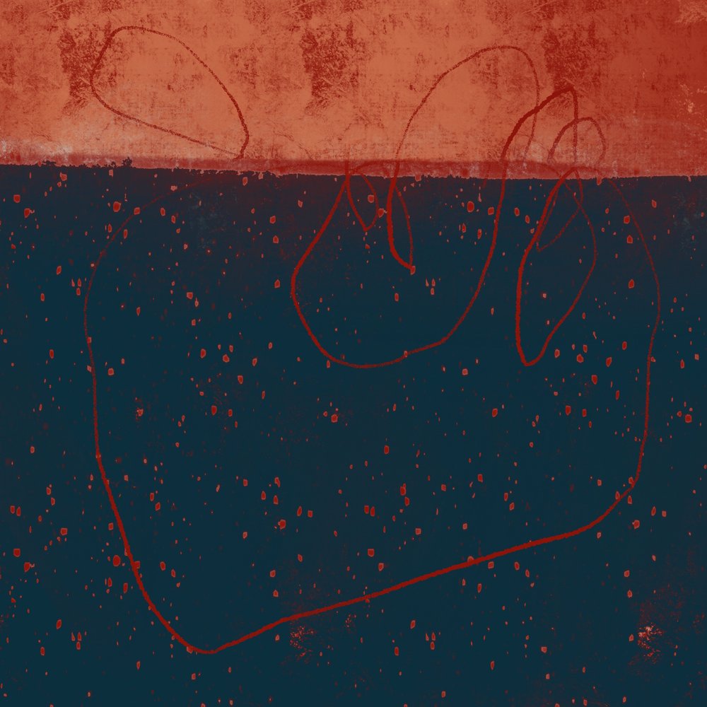Deep Blue Rust Swirl by MANSI SAXENA