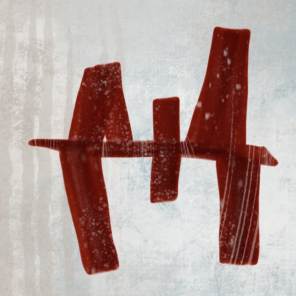 Frosty Red Letter H by MANSI SAXENA