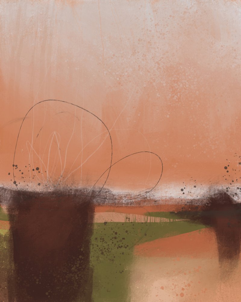 Warm Abstract Horizon by MANSI SAXENA