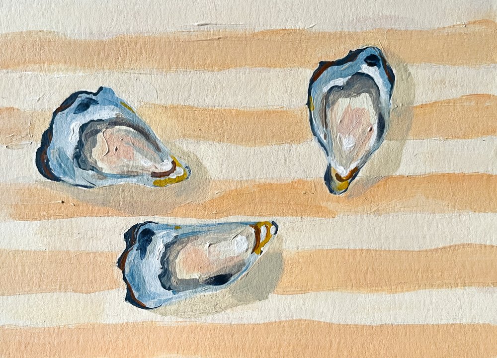 Coastal Oysters on Stripes by Madison Phipps