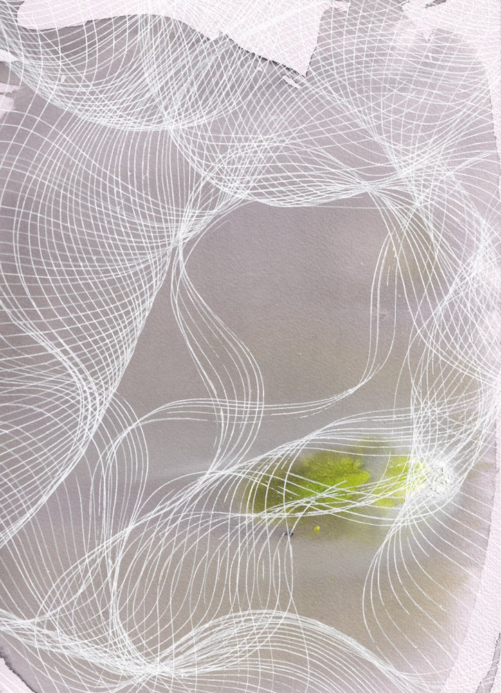 Flowing Lines Green by Maira Ribena