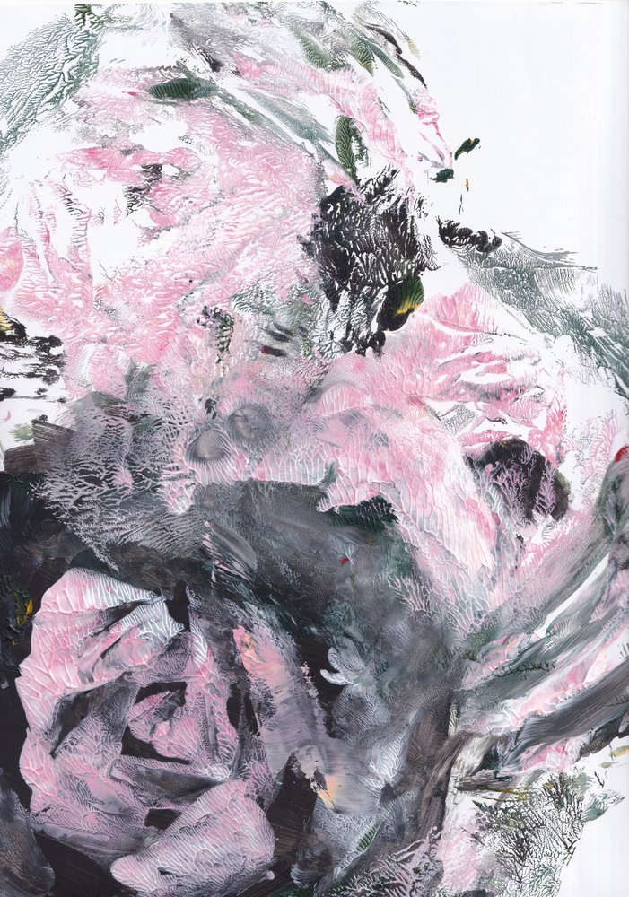 Pink Grey Dynamic Abstract by Maira Ribena