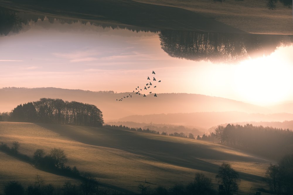 Misty Inverted Hills Flight by Marcus Hennen
