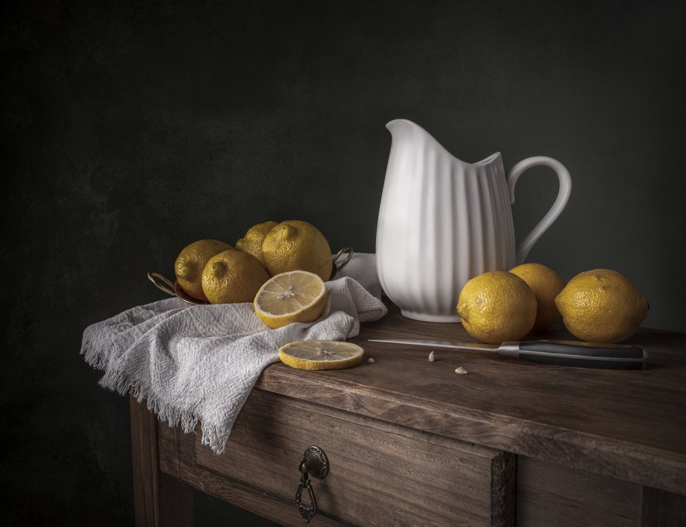 Fresh Lemons on Wood by Margareth Perfoncio