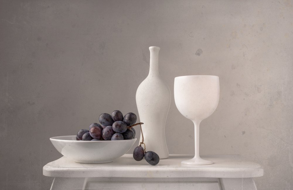 Minimalist Grapes And Wine by Margareth Perfoncio